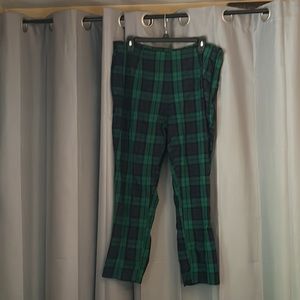 Green plaid pants